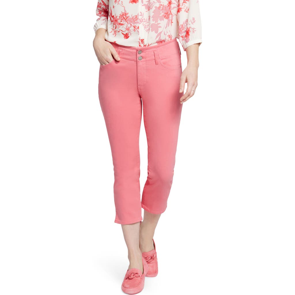 Nydj Chloe Hollywood Side Slit Capri Jeans In Pink