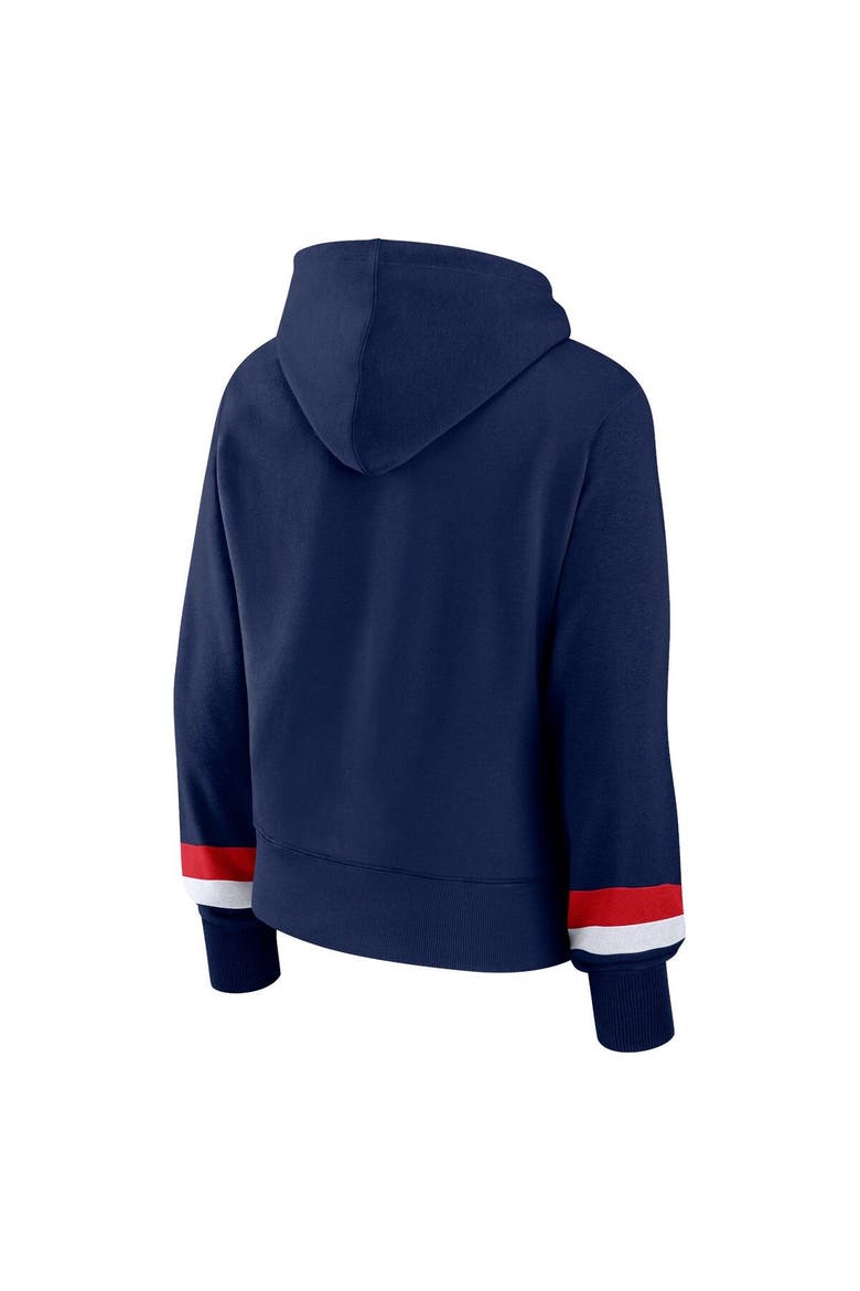 Women's Fanatics Branded  Navy Atlanta Braves Over Under Pullover Hoodie, Alternate, color, Navy