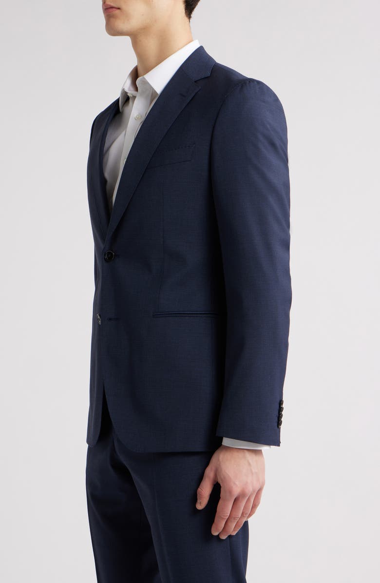 BOSS Huge Slim Fit Houndstooth Microcheck Sport Coat, Alternate, color, Dark Blue