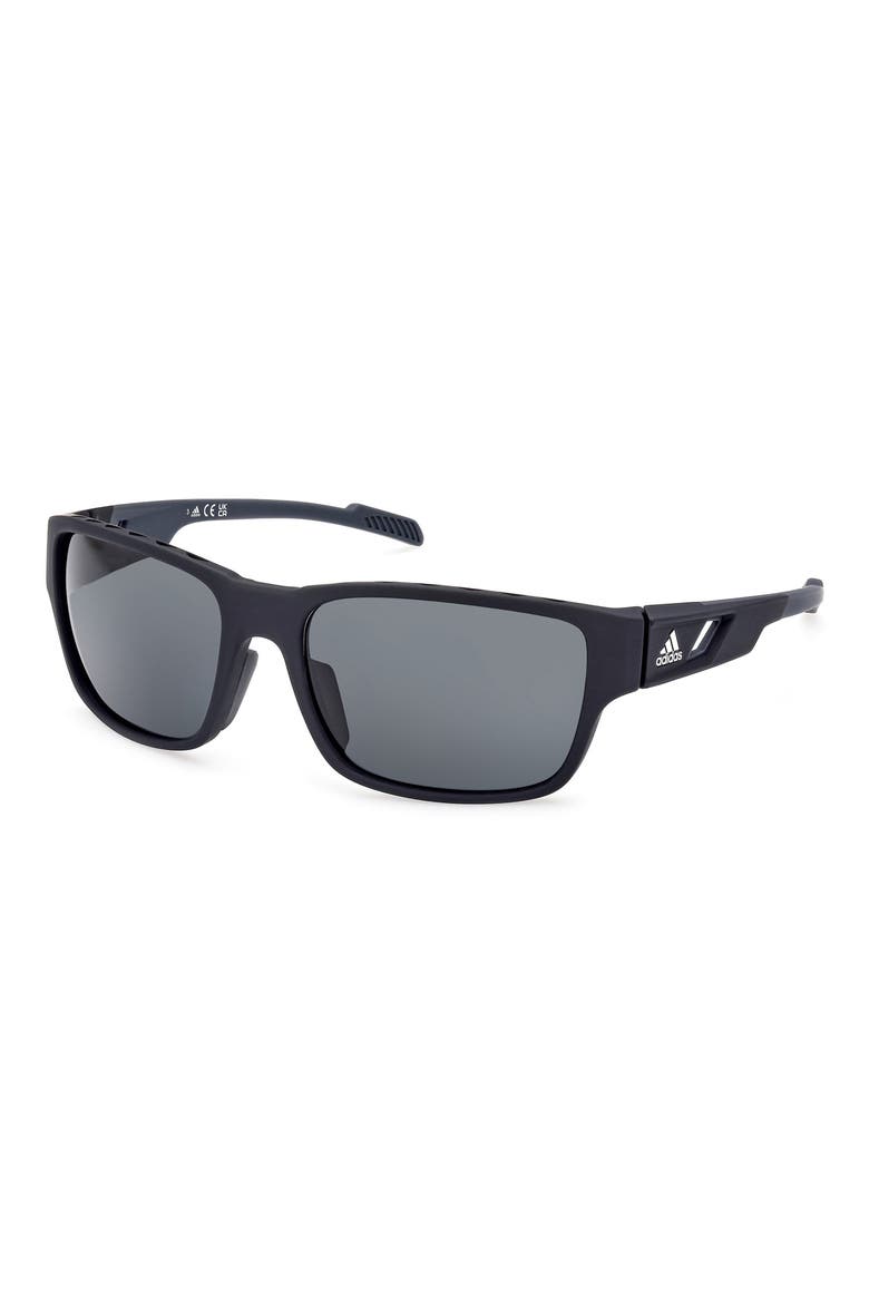 61mm Navigator Sunglasses, Alternate, color, BLACK / SMOKE POLARIZED