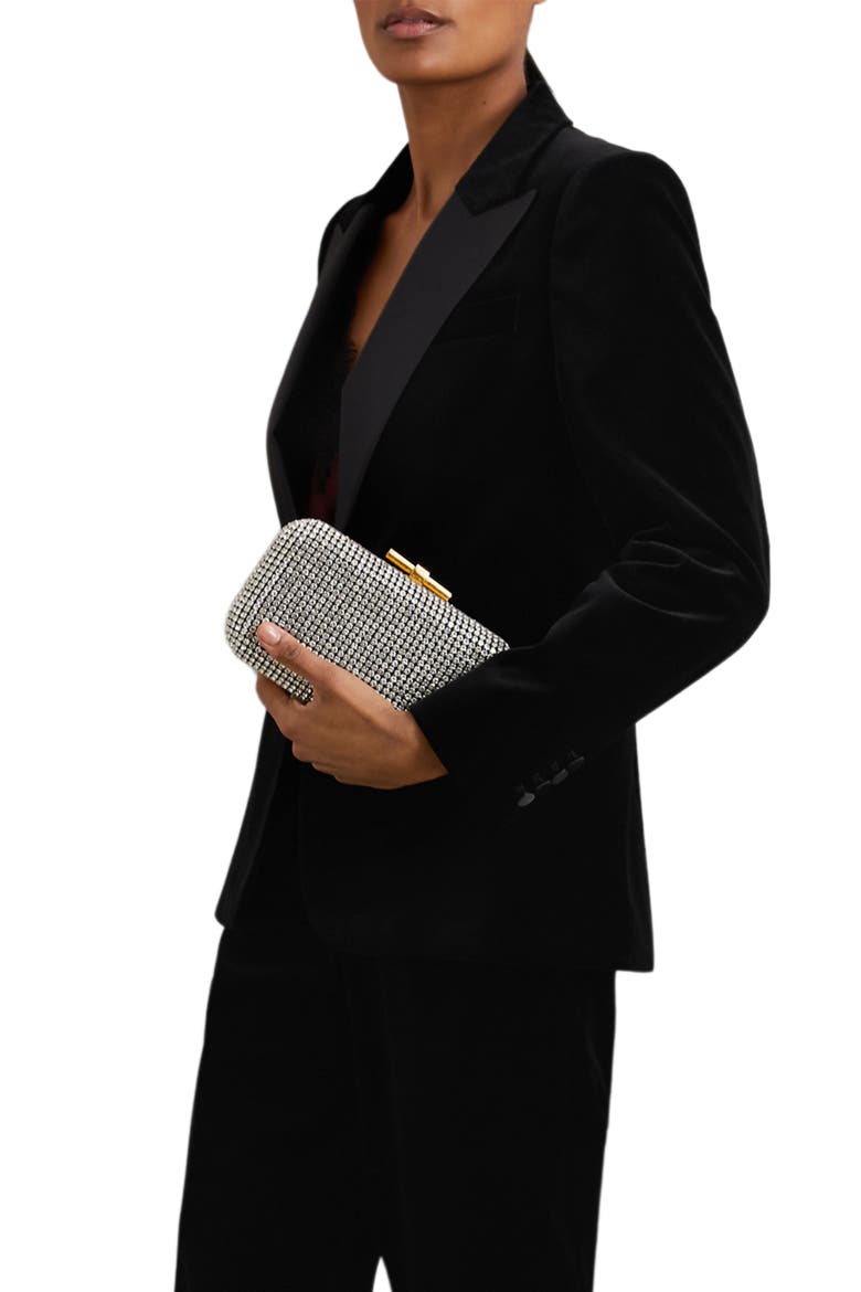 Myrtle Cotton Velveteen Tuxedo Jacket, Alternate, color, BLACK