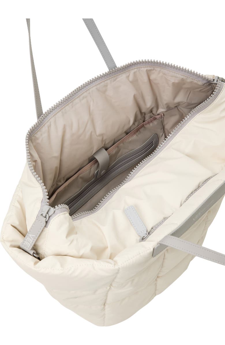 VeeCollective Porter Basque Quilted Recycled Nylon Tote, Alternate, color, Barely Beige Bei