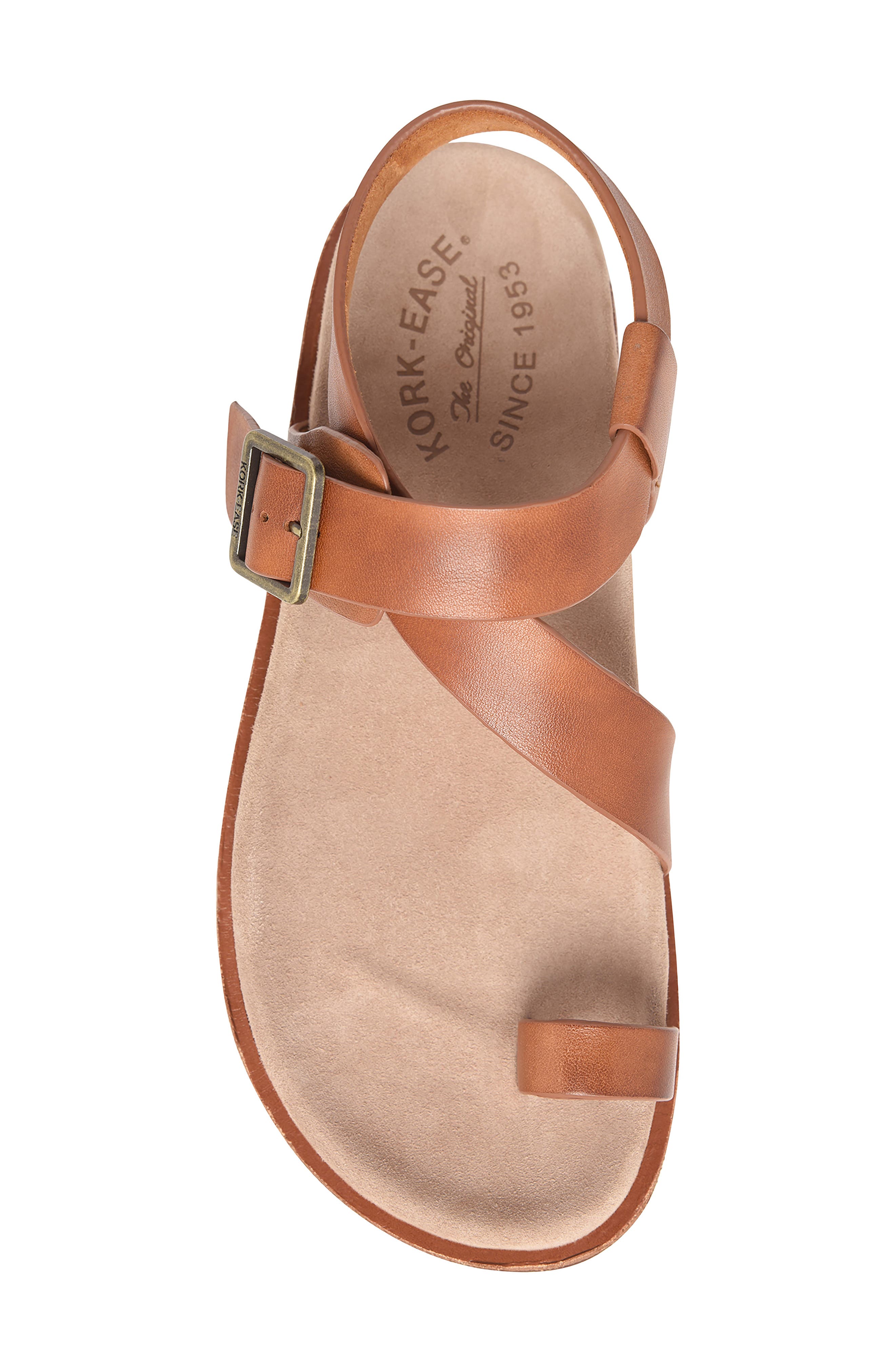 Anya Toe Loop Sandal, Alternate, color, DARK TAN LEATHER