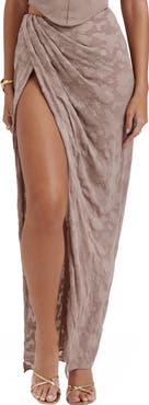 HOUSE OF CB Vesper Gathered Side Slit Skirt