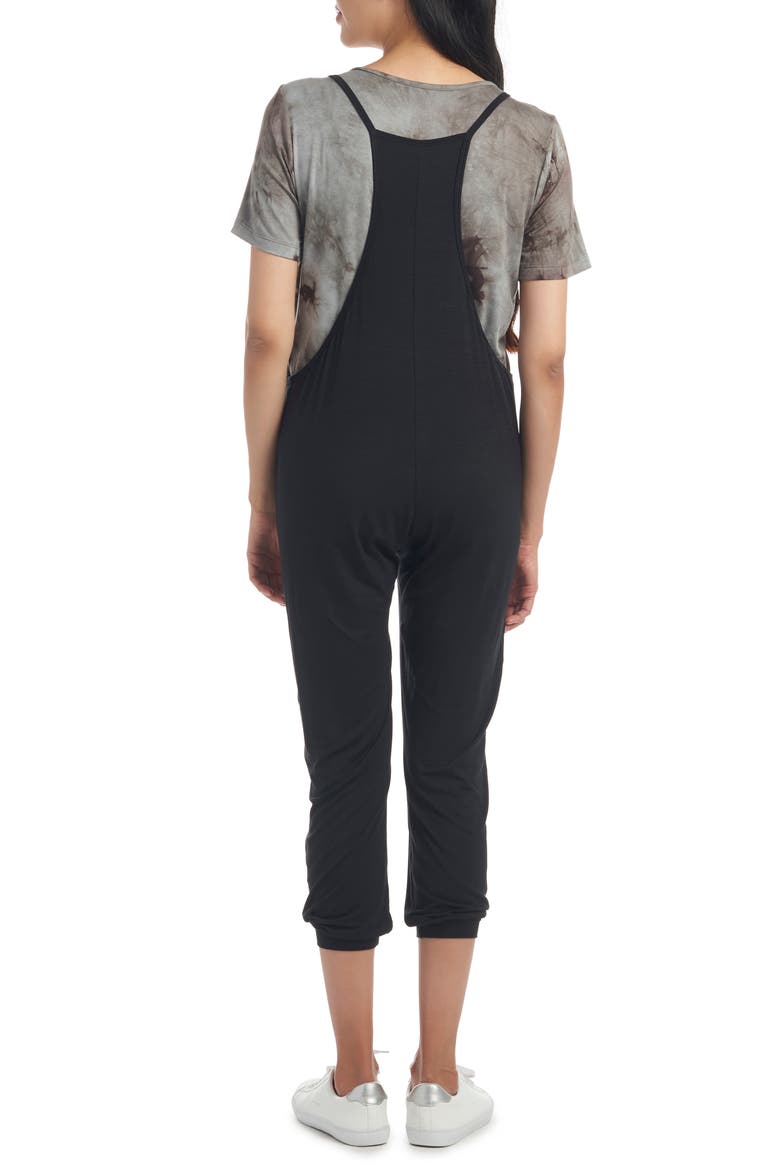 Brandi During & After Maternity/Nursing Romper, Alternate, color, BLACK