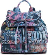 Desigual Mini Denim Lace-Up Backpack
