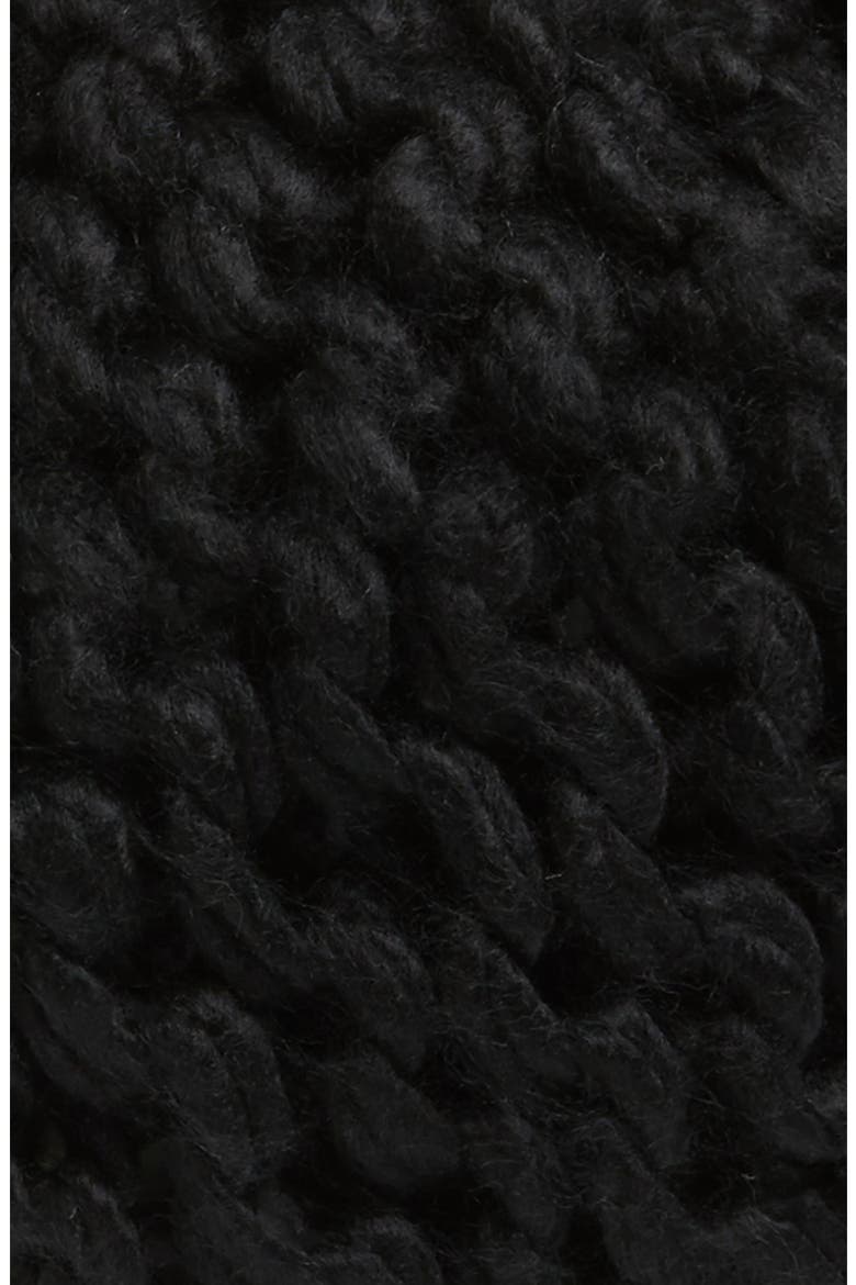 Knit Pompom Beanie, Alternate, color, BLACK