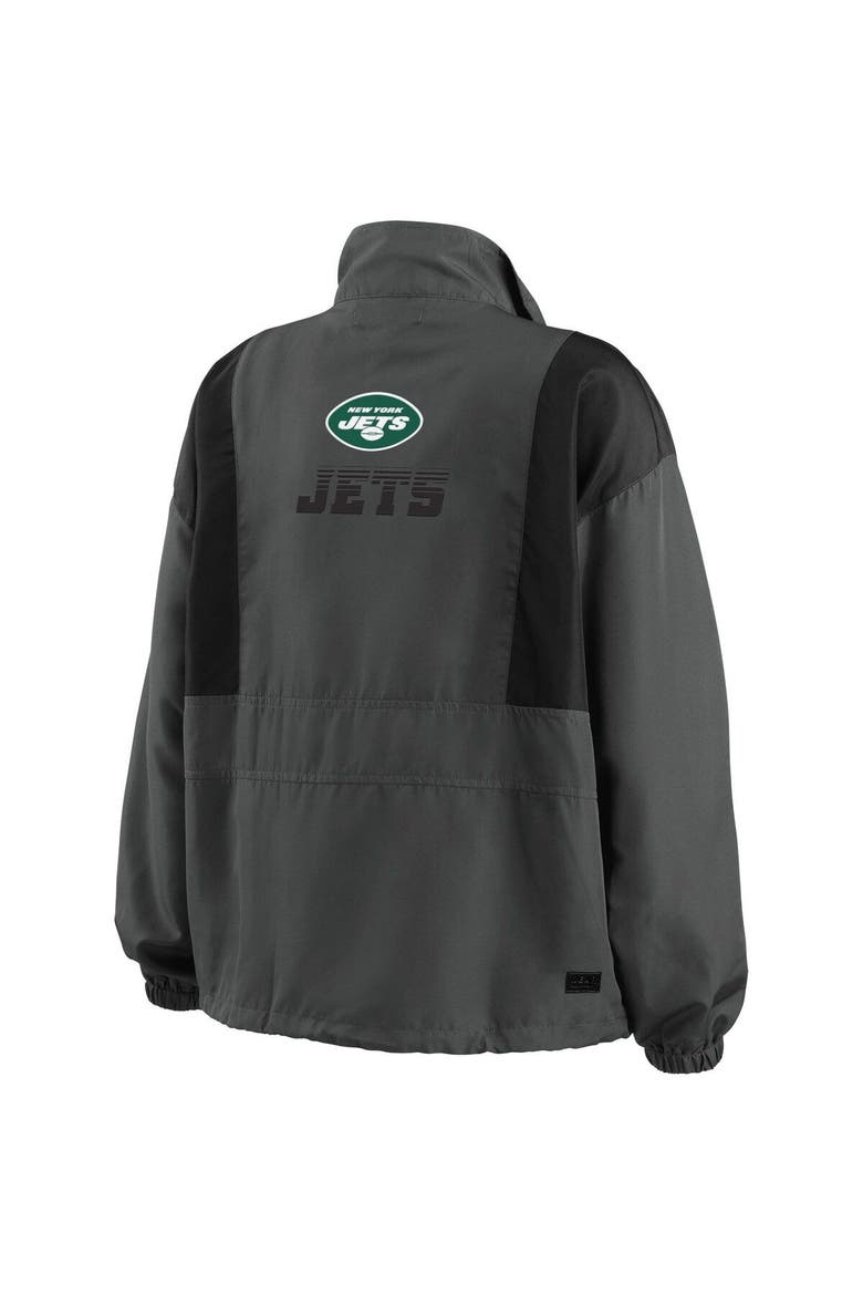 Women's WEAR by Erin Andrews Charcoal New York Jets Popover Packable Half-Zip Jacket, Alternate, color, Charcoal