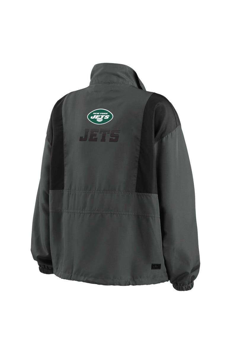 WEAR by Erin Andrews Women's WEAR by Erin Andrews Charcoal New York Jets Popover Packable Half-Zip Jacket, Alternate, color, 