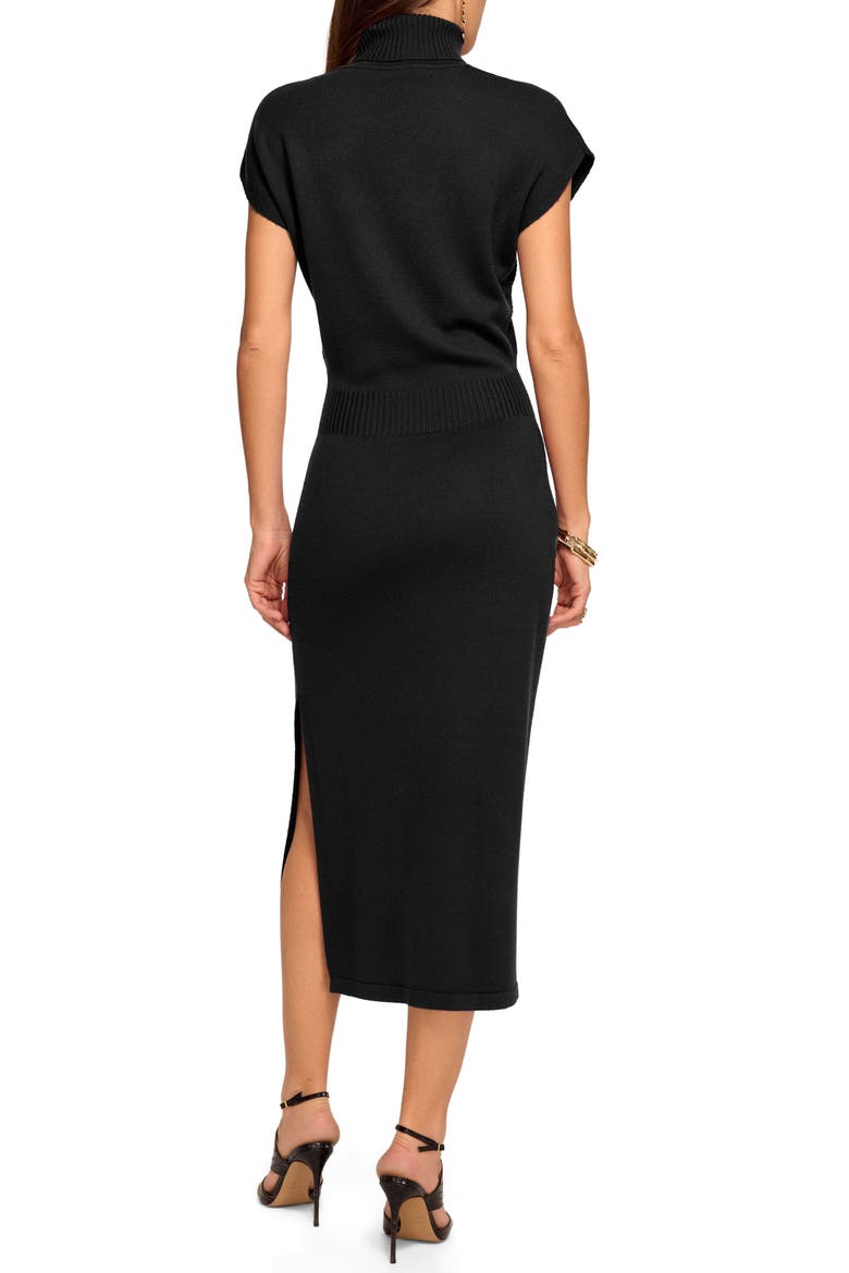 Natalie Turtleneck Wool Sweater Dress, Alternate, color, BLACK