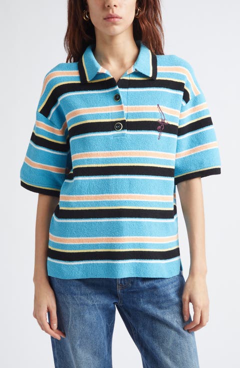 Stripe Terry Cloth Polo