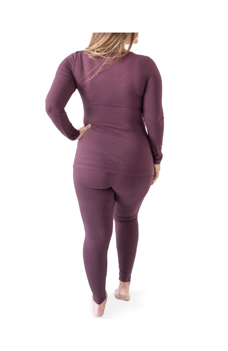 Kindred Bravely Jane Nursing Pajama Set, Alternate, color, Burgundy Plum