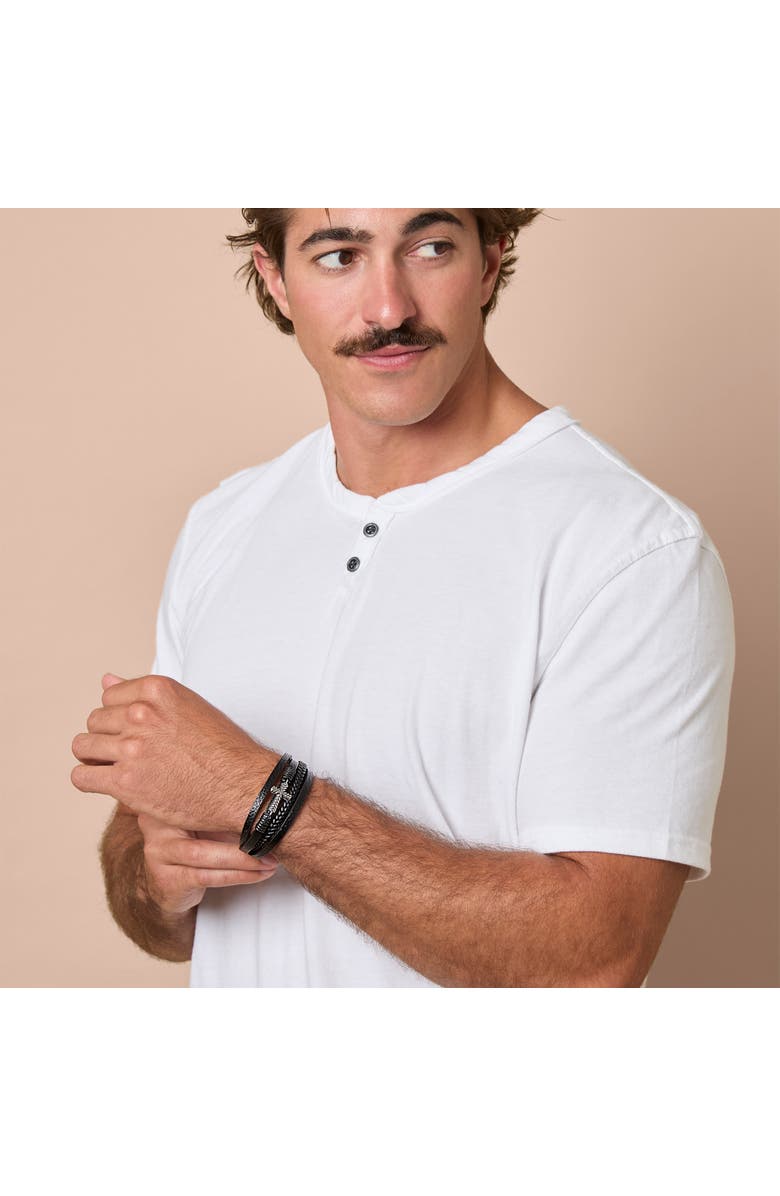 Lucky Brand Row Cross Bracelet, Alternate, color, Black