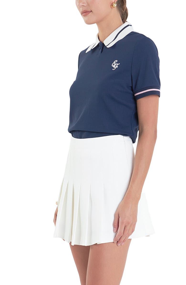 English Factory Sports Club Colorblock Polo, Alternate, color, Navy