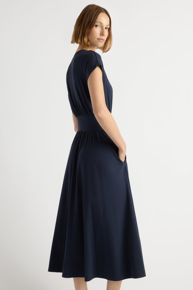 Prima Jersey Midi Dress, Alternate, color, Navy
