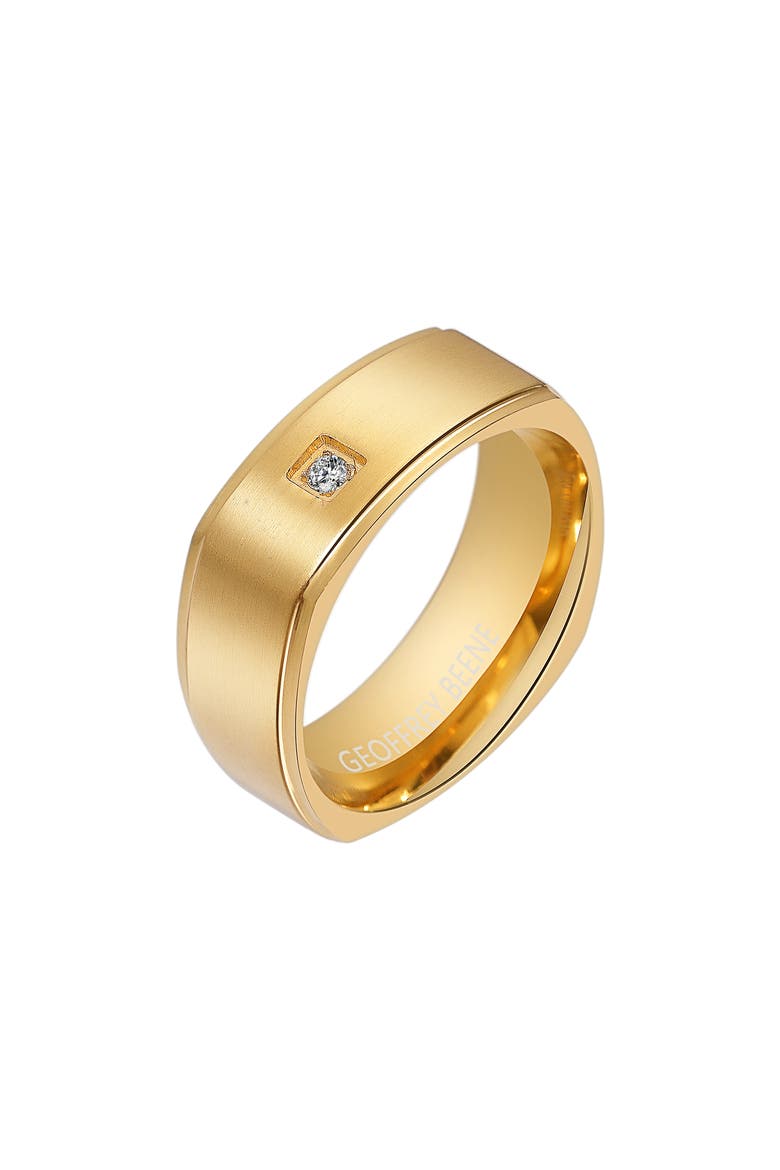 Men's Cubic Zirconia Band Ring, Main, color, GOLD