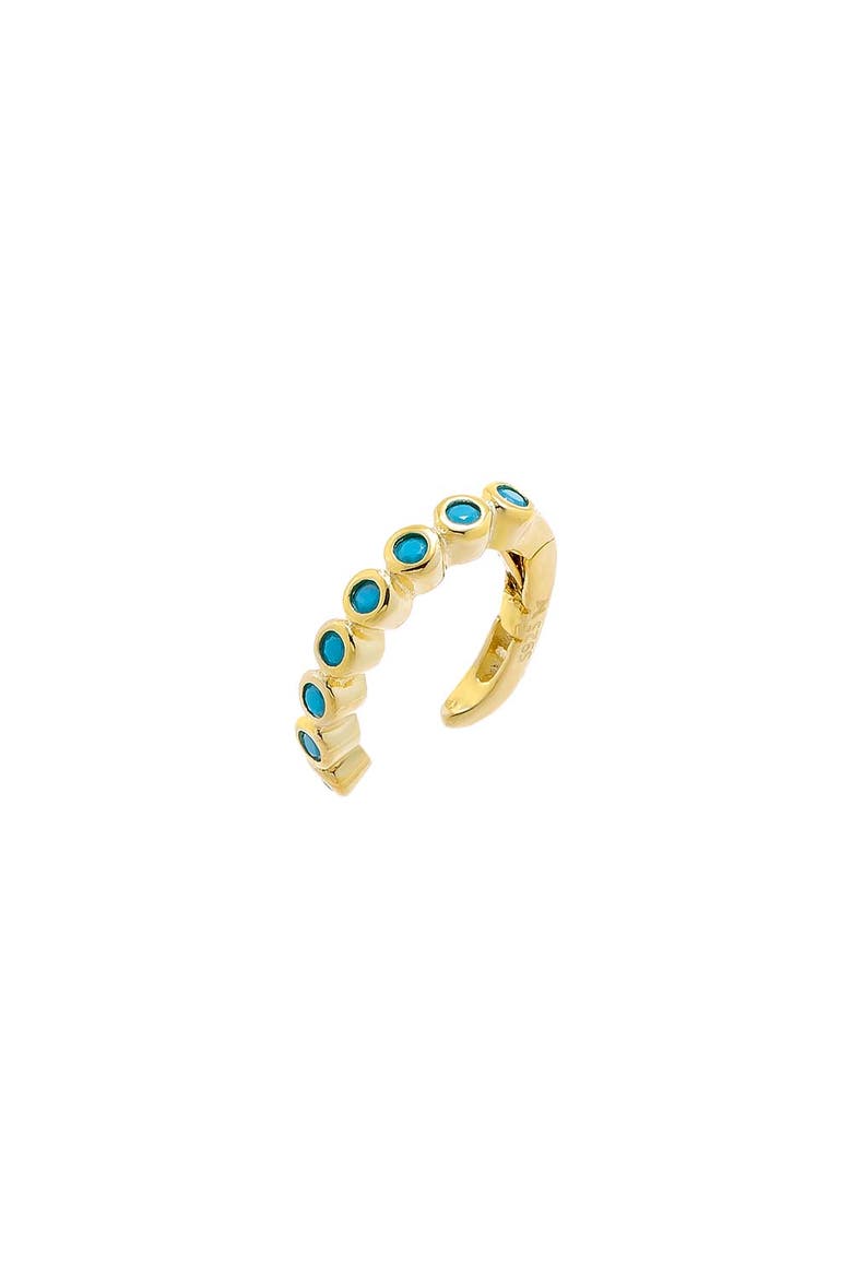 Mini CZ Bezel Ear Cuff, Main, color, Turquoise