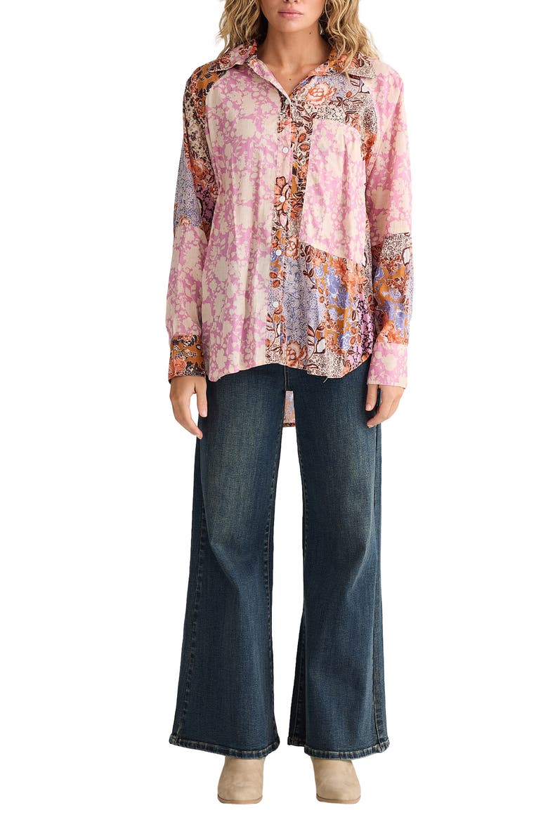 Freefalling High-Low Shirt, Alternate, color, DREAM WEAVER/ MEADOW MUSE