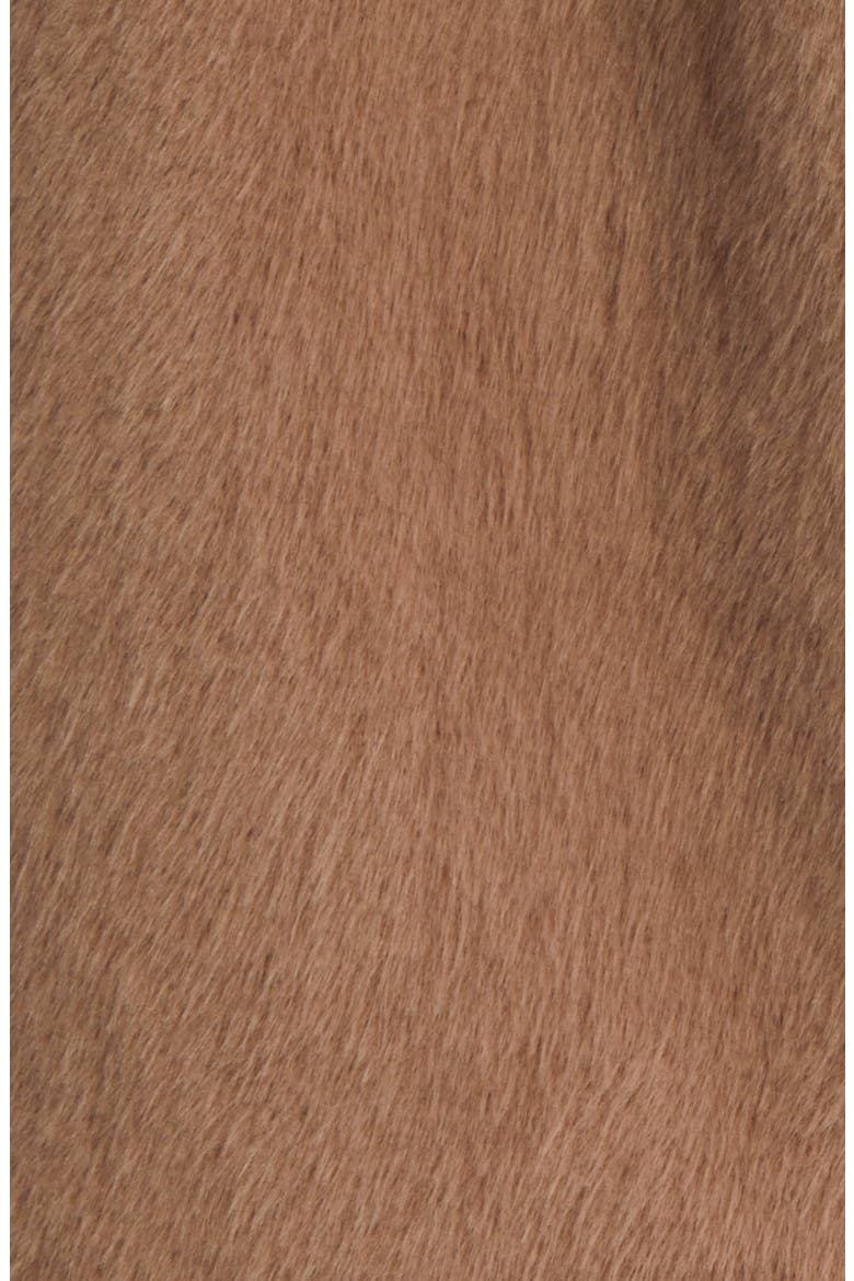 Notched Lapel Faux Fur Jacket, Alternate, color, SEPIA TAUPE