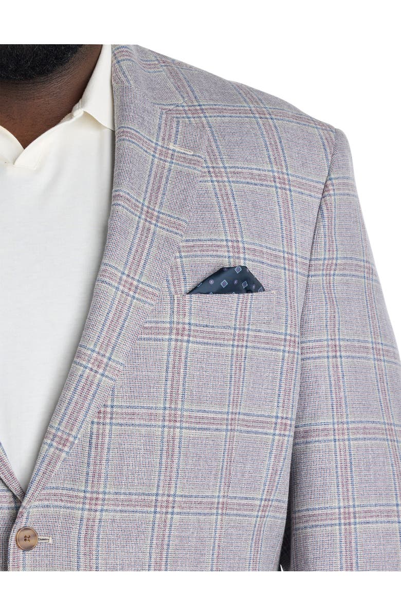 Oak Hill by DXL Big & Tall Spring Plaid Sport Coat, Alternate, color, Grey Multi