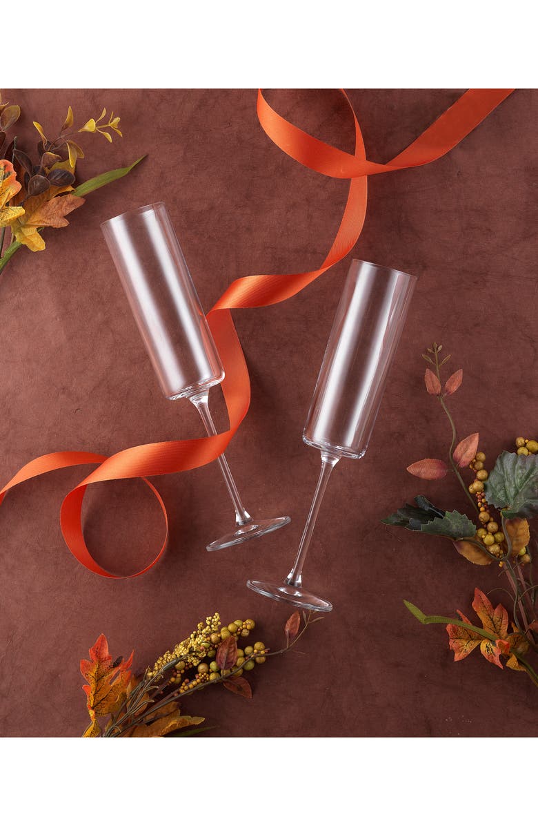 JoyJolt Set of 2 Claire Crystal Flute, Alternate, color, Clear