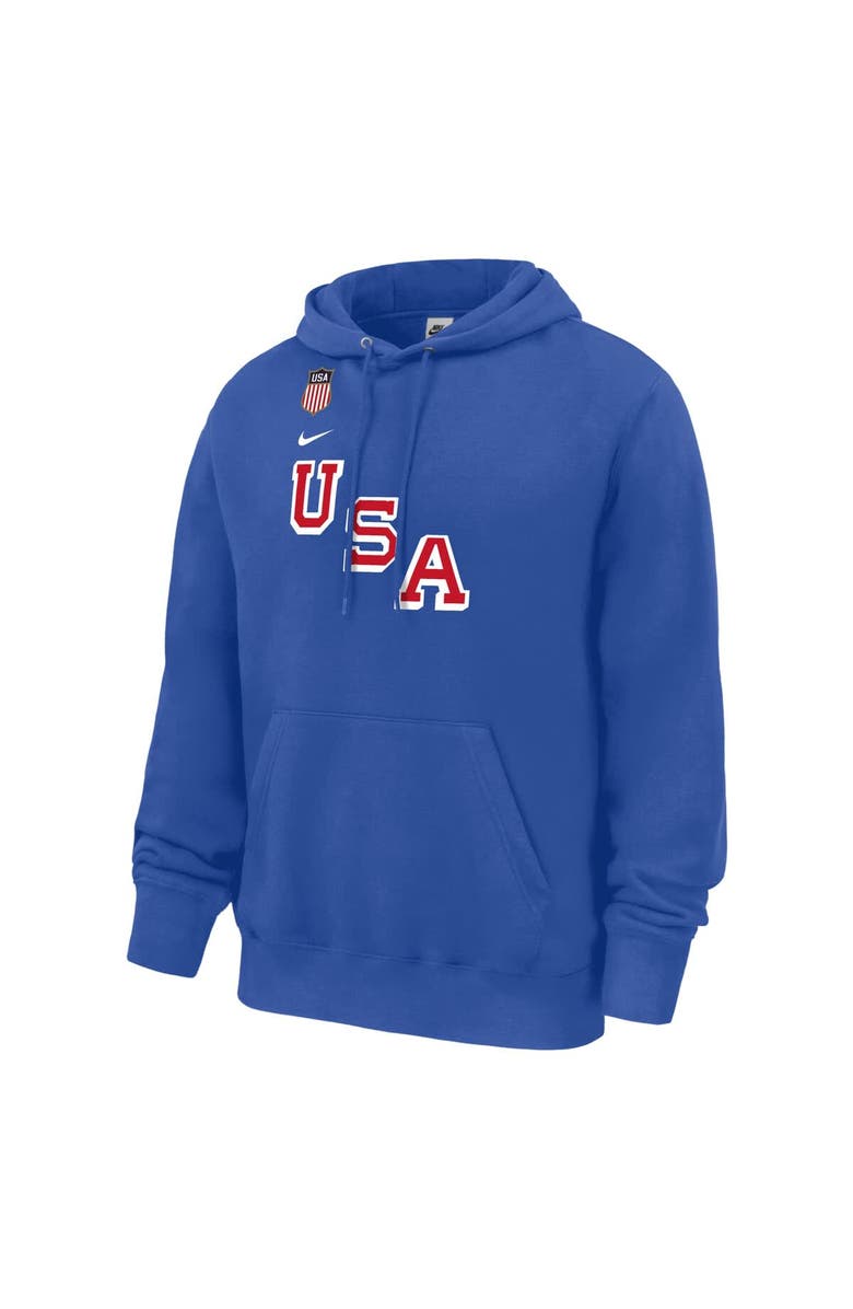 Nike Men's Nike Jack Hughes Royal US Hockey 2026 Name & Number Hoodie, Alternate, color, Royal