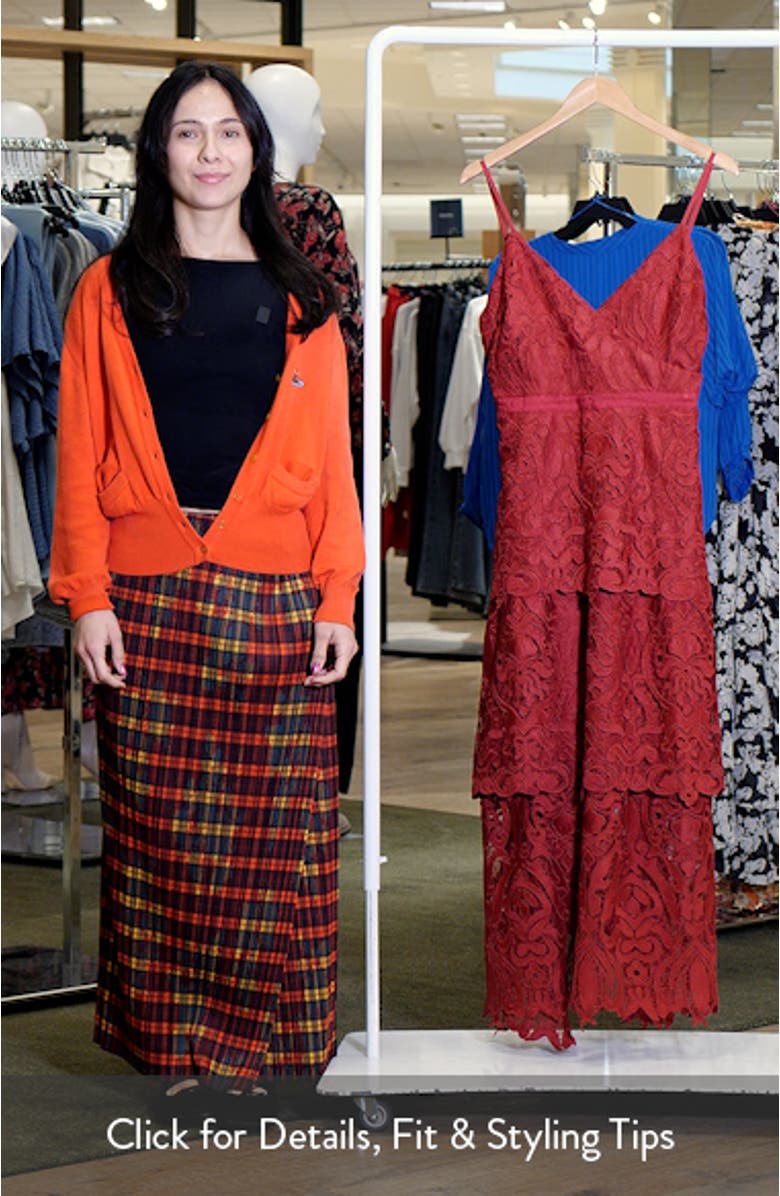 Elijah Lace Tulle Tiered Maxi Dress, sales video thumbnail