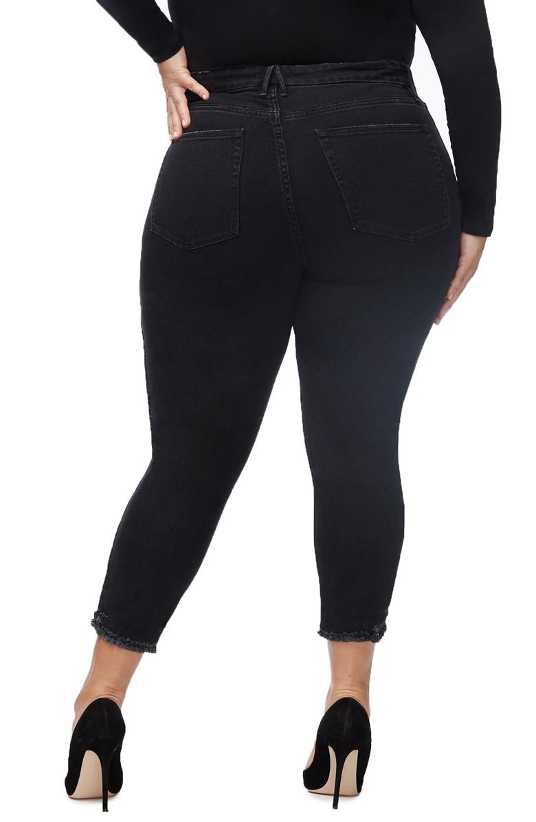 Good American Good Curve High Waist Crop Skinny Jeans, Alternate, color, 