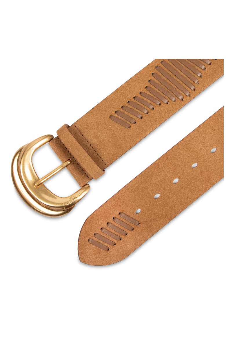 2 1/2 Inch Laced Suede Wide Belt, Alternate, color, TAN SUEDE