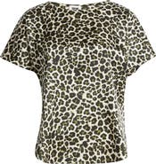 Anne Klein Leopard Print Short Sleeve Top