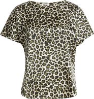 Anne Klein Leopard Print Short Sleeve Top