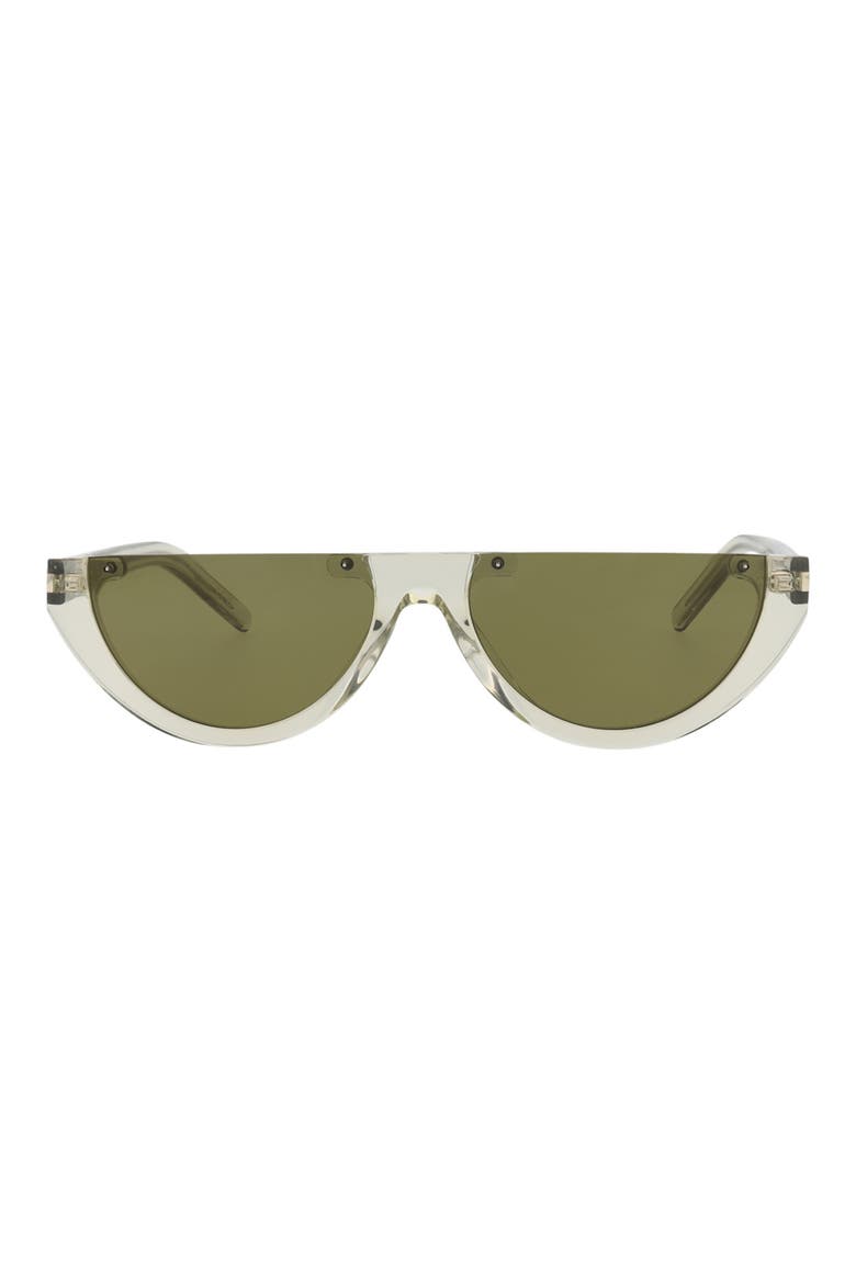 58mm Cat Eye Sunglasses, Main, color, GREEN GREEN GREEN