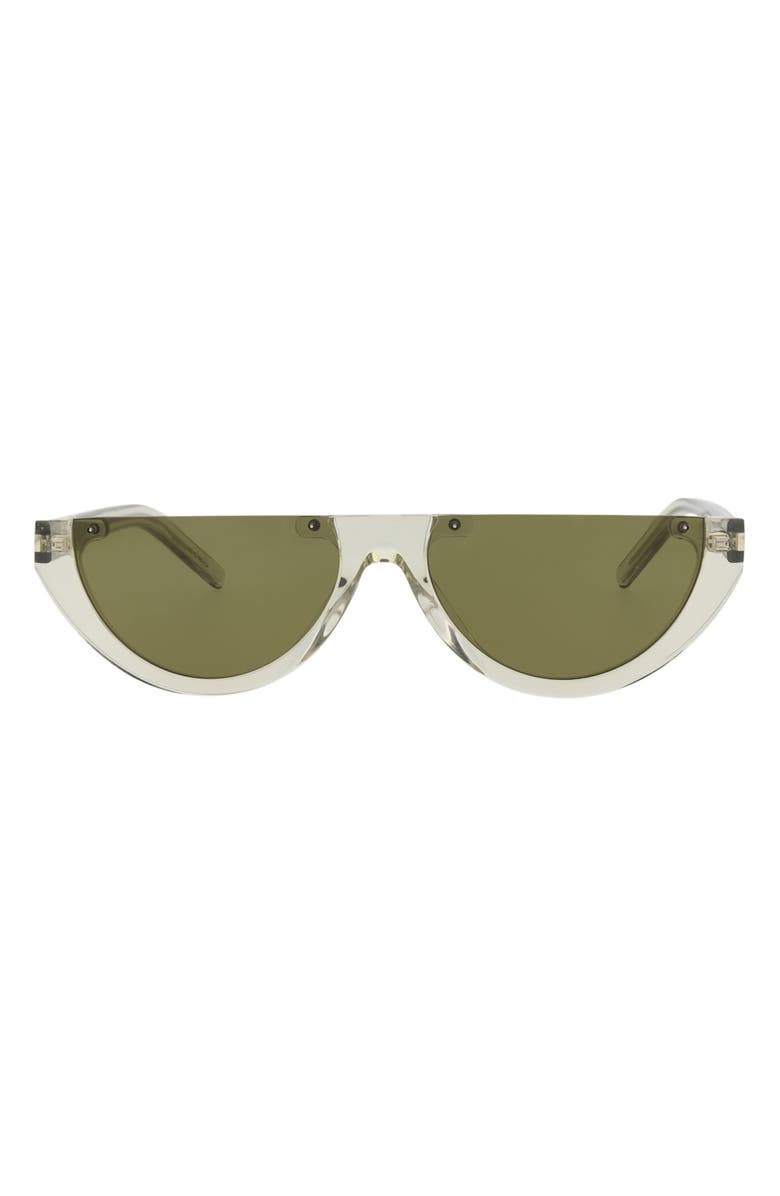 Saint Laurent 58mm Cat Eye Sunglasses, Main, color, Green Green Green