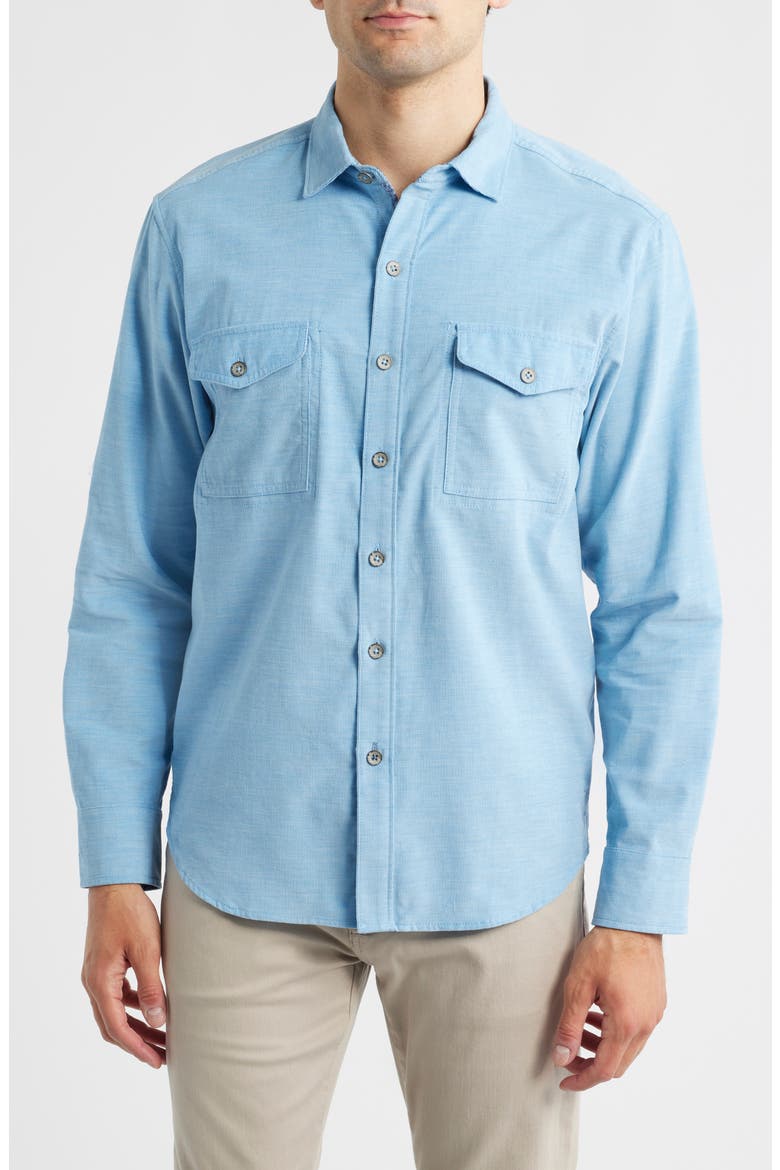 Coastline Cord Heather Bay Cotton Corduroy Button-Up Shirt, Main, color, RAINCLOUD HEATHER