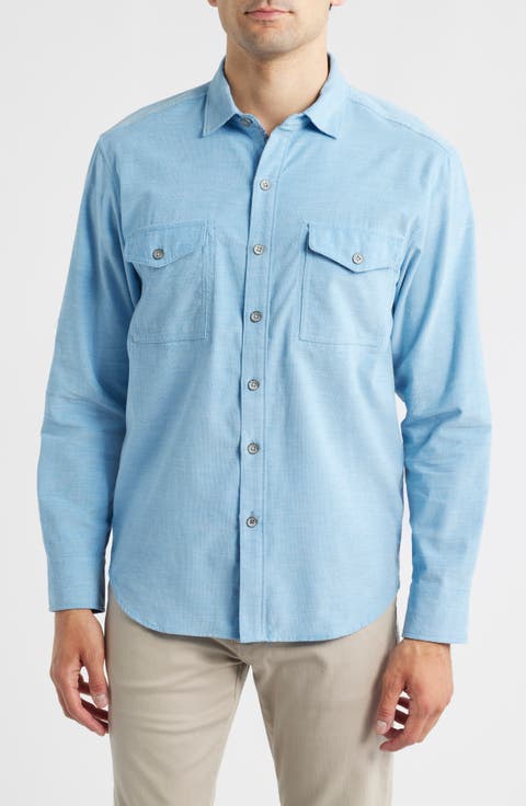 Coastline Cord Heather Bay Cotton Corduroy Button-Up Shirt