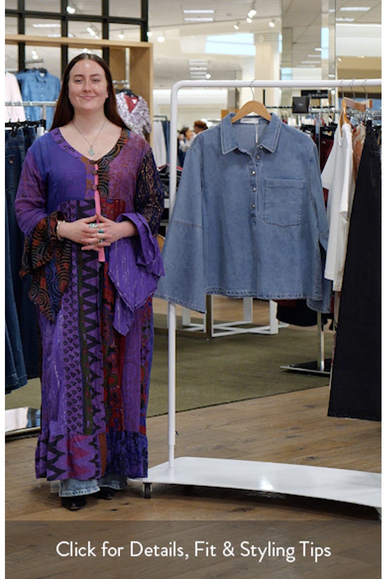 Celestina Wide Sleeve Denim Popover Top video