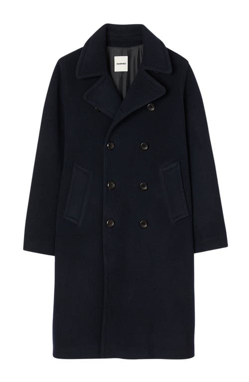 Sandro Double-breasted Wool Coat