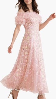Needle & Thread Ribbon Heart Off-shoulder Ankle Gown