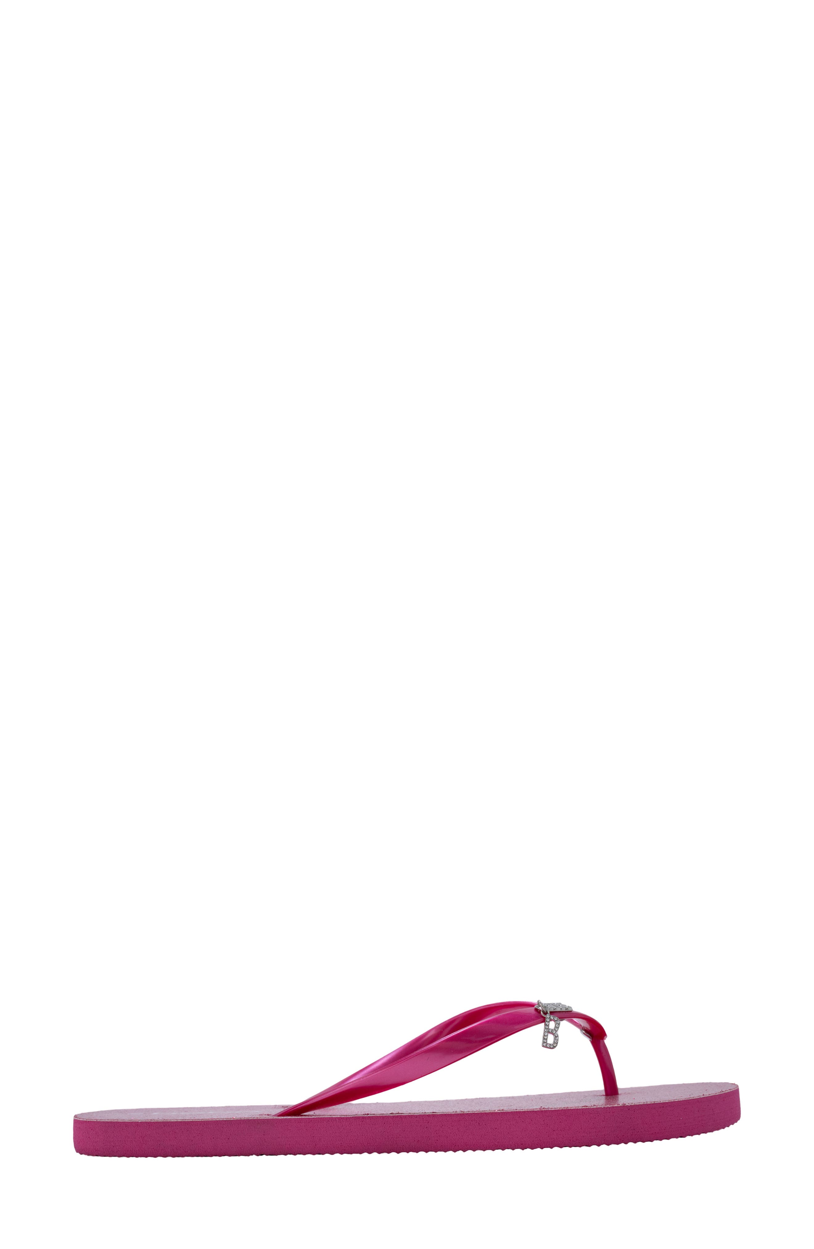 Glittery Thong Sandal, Alternate, color, FUCHSIA