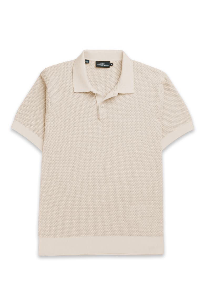 Amberley Diamond Jacquard Cotton Polo Sweater, Alternate, color, SAND