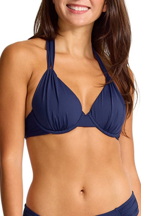 Pearl Underwire Halter Bikini Top