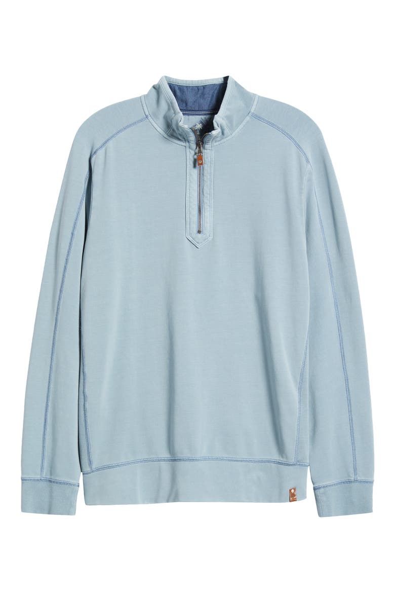 French Terry Half Zip Pullover, Alternate, color, NORSE BLUE