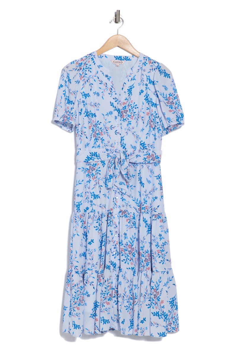 Floral Tiered Dress, Alternate, color, BLUE WINDSWEPT
