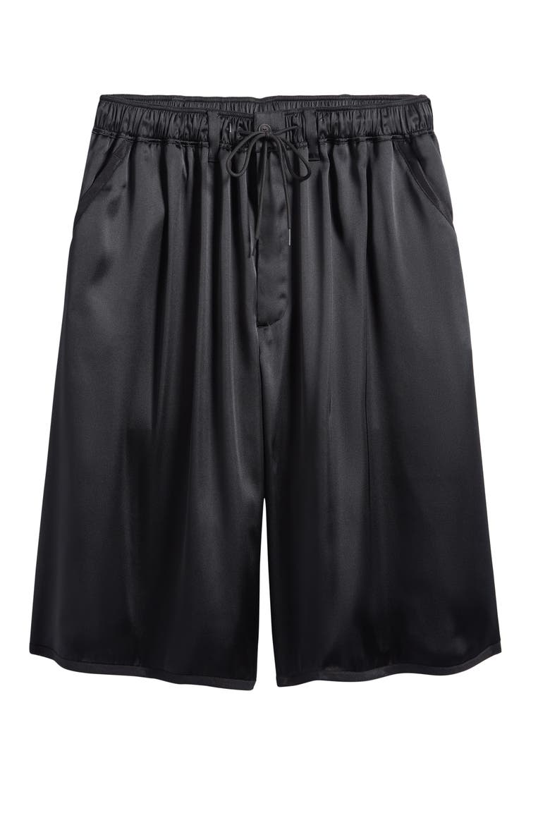 Regular Fit Satin Shorts, Alternate, color, BLACK