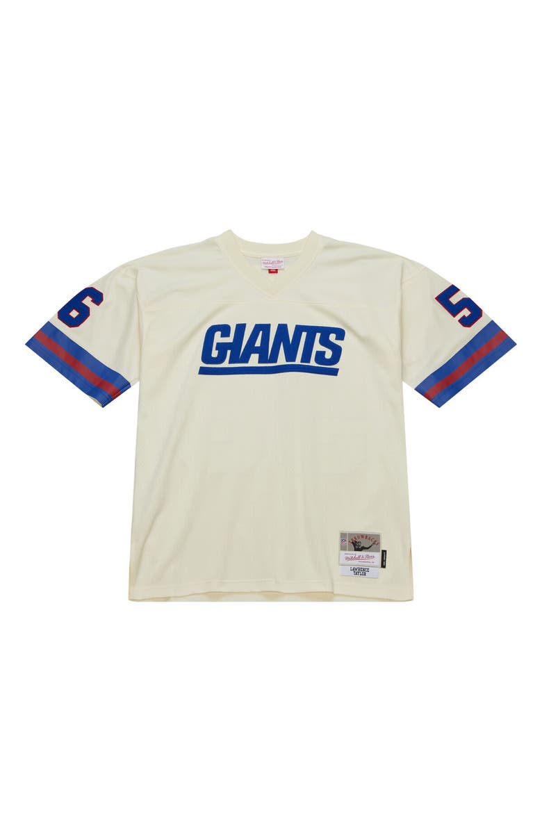 Mitchell & Ness Men's Mitchell & Ness Lawrence Taylor Cream New York Giants Chainstitch Legacy Jersey, Alternate, color, 