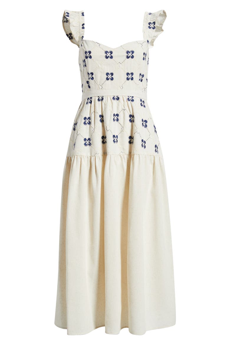 Floral Embroidered Sundress, Alternate, color, NAVY MULTI