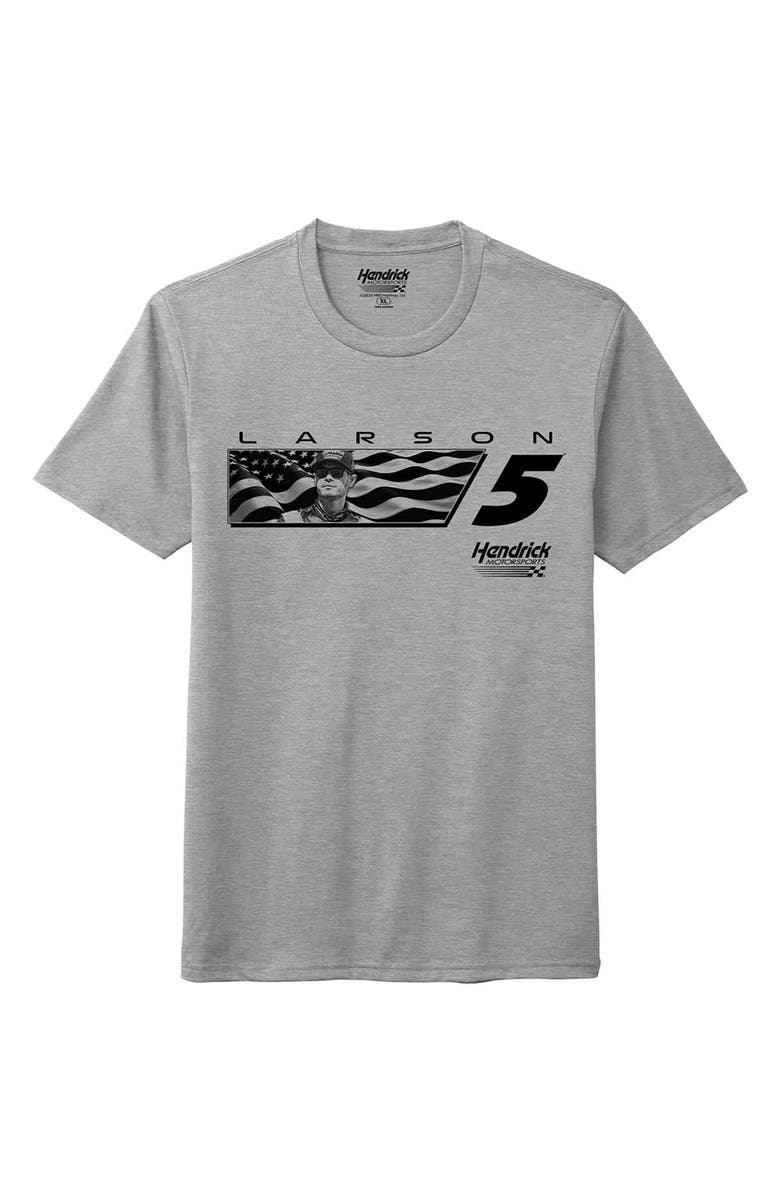 HENDRICK MOTORSPORTS TEAM COLLECTION Men's Hendrick Motorsports Team Collection  Heather Gray Kyle Larson Flag Tri-Blend T-Shirt, Alternate, color, Heather Gray