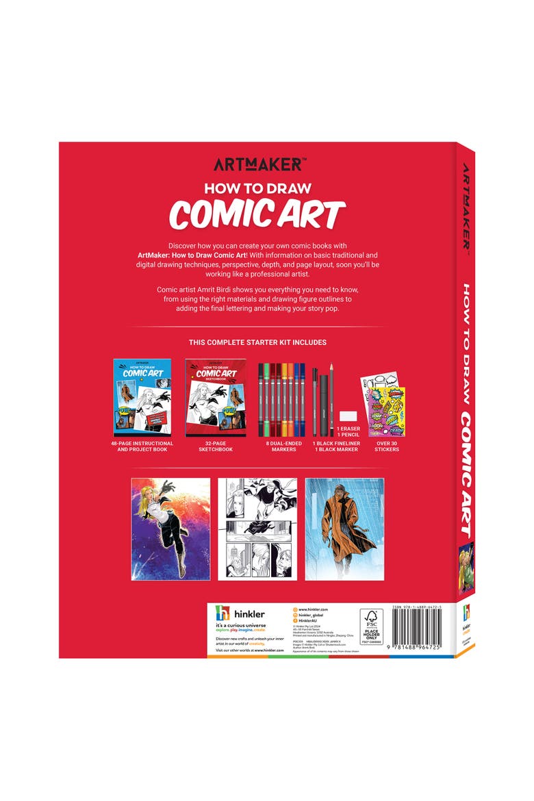How to Draw Comic Art, Complete Starter Kit, Studio Set, Adults, Alternate, color, Multicolored