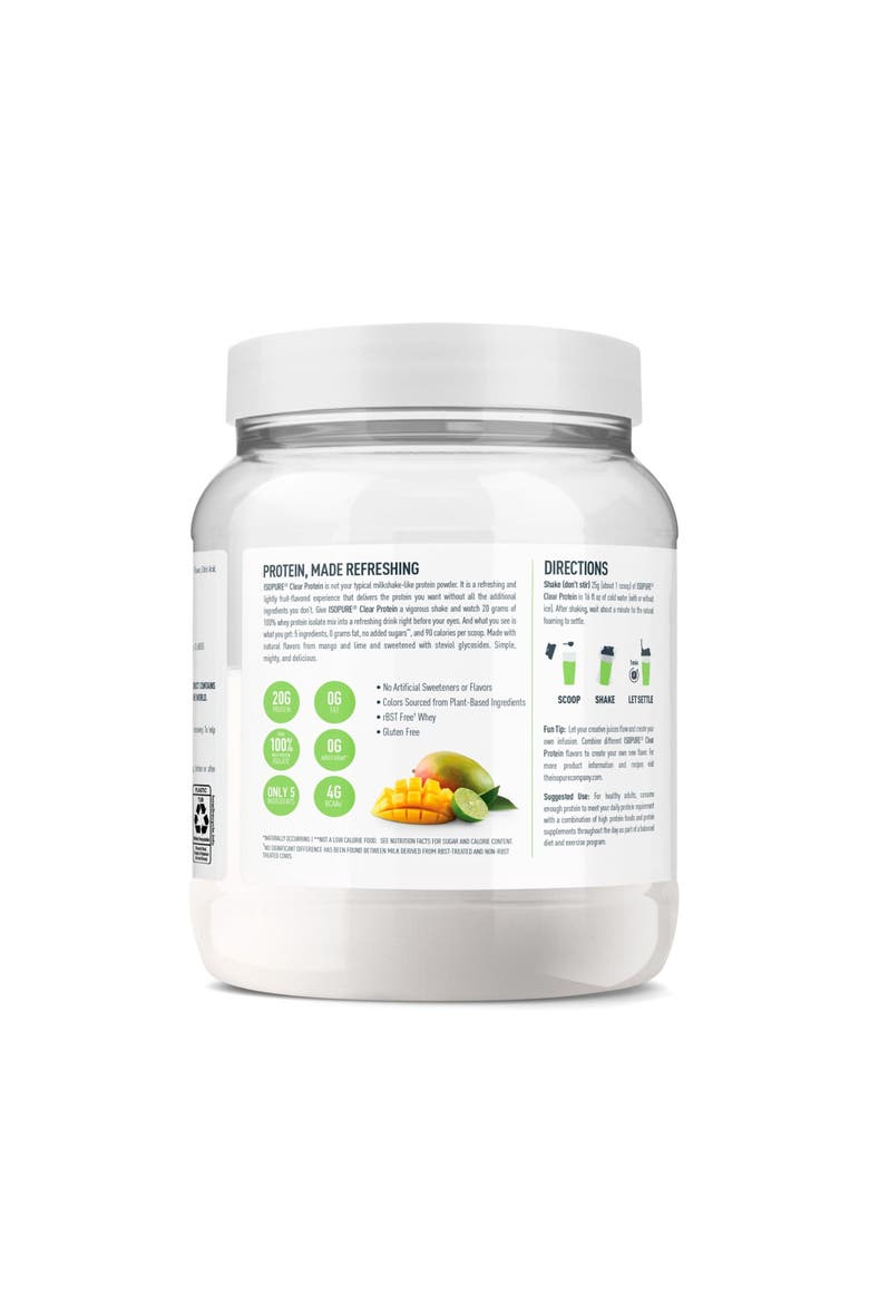 Clear Low Carb Whey Protein Isolate Mango Lime Powder, Alternate, color, None