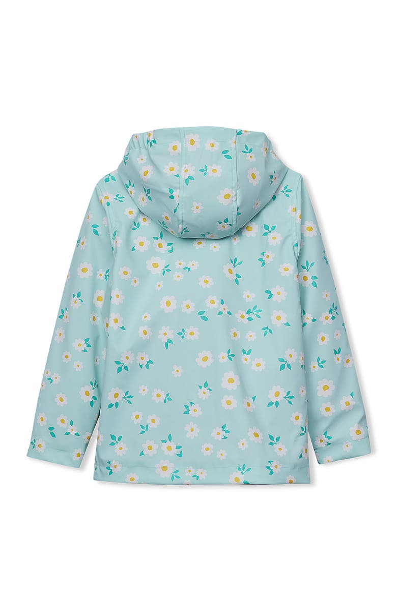 Kids Magic Print Rain Jacket, Alternate, color, Daisy/Aqua